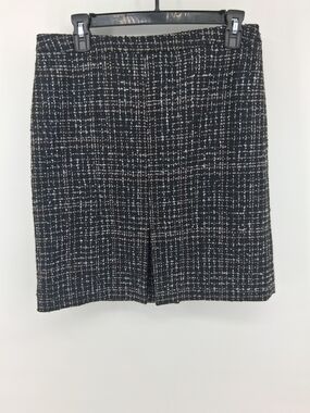 Brooks Brothers Black and White Tweed A-Line Skirt